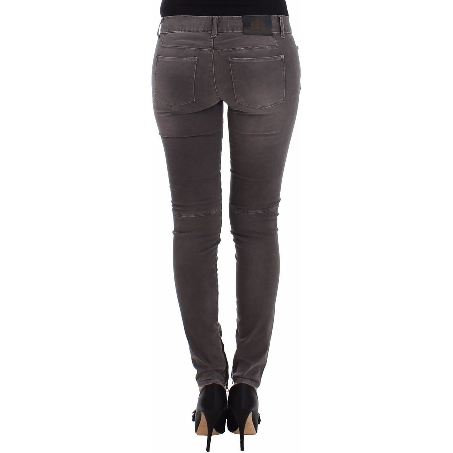 Ermanno Scervino Chic Gray Slim Leg Jeans - Elegance Meets Comfort gray-slim-jeans-denim-pants-skinny-leg-stretch-1 37416-gray-slim-jeans-denim-pants-skinny-leg-stretch-2-2.jpg