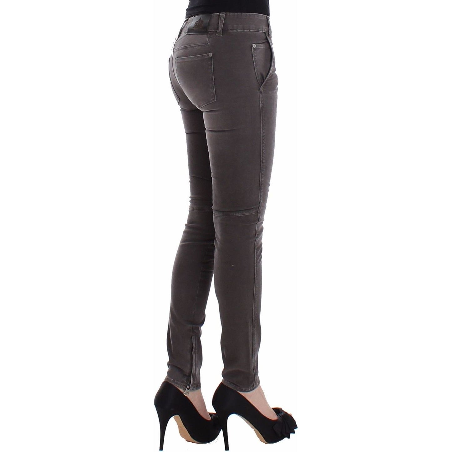 Ermanno Scervino Chic Gray Slim Leg Jeans - Elegance Meets Comfort gray-slim-jeans-denim-pants-skinny-leg-stretch-1 37416-gray-slim-jeans-denim-pants-skinny-leg-stretch-2-3.jpg