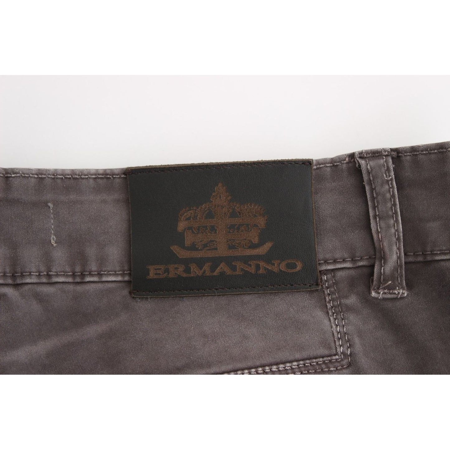 Ermanno Scervino Chic Gray Slim Leg Jeans - Elegance Meets Comfort gray-slim-jeans-denim-pants-skinny-leg-stretch-1 37416-gray-slim-jeans-denim-pants-skinny-leg-stretch-2-5.jpg