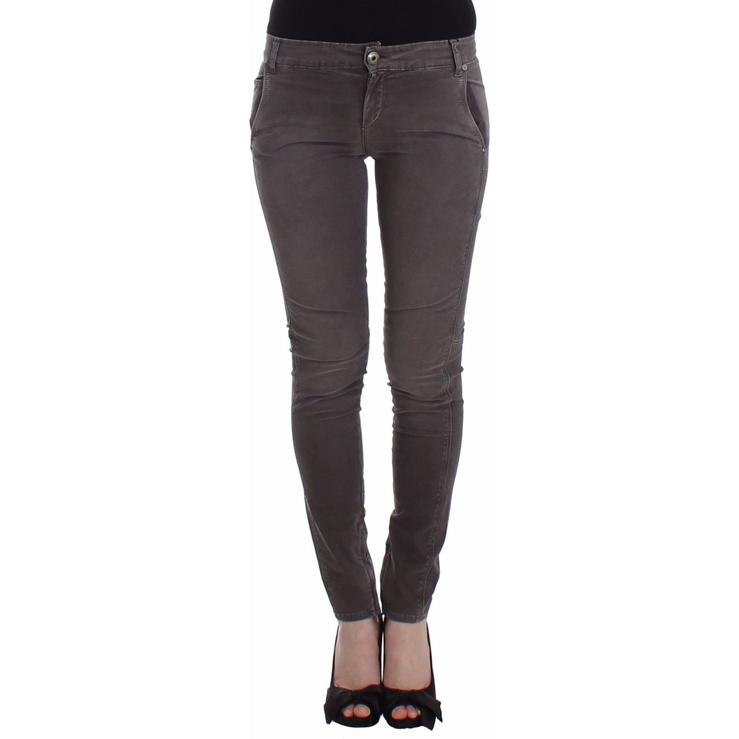 Ermanno Scervino Chic Gray Slim Leg Jeans - Elegance Meets Comfort gray-slim-jeans-denim-pants-skinny-leg-stretch-1 37416-gray-slim-jeans-denim-pants-skinny-leg-stretch-2.jpg