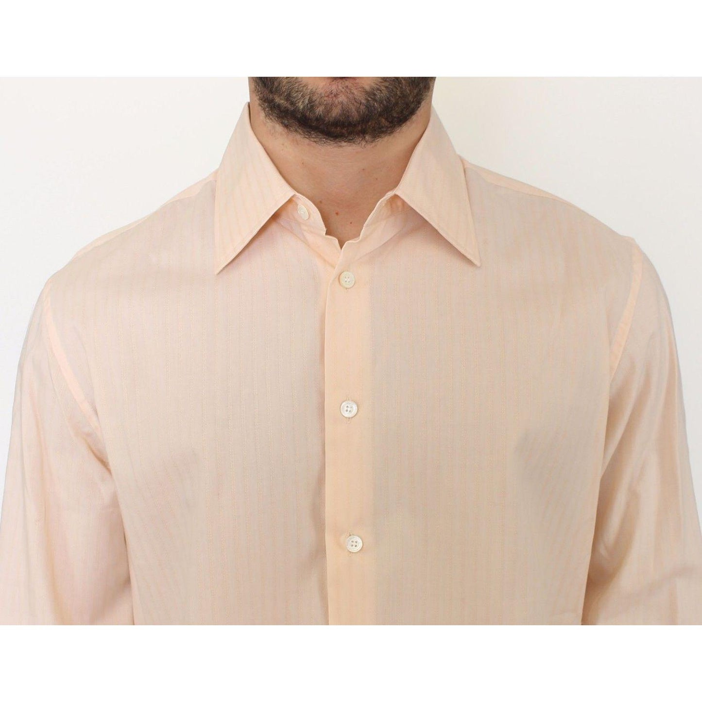 Ermanno Scervino Sunset Hues Striped Cotton Shirt orange-cotton-striped-casual-shirt-top