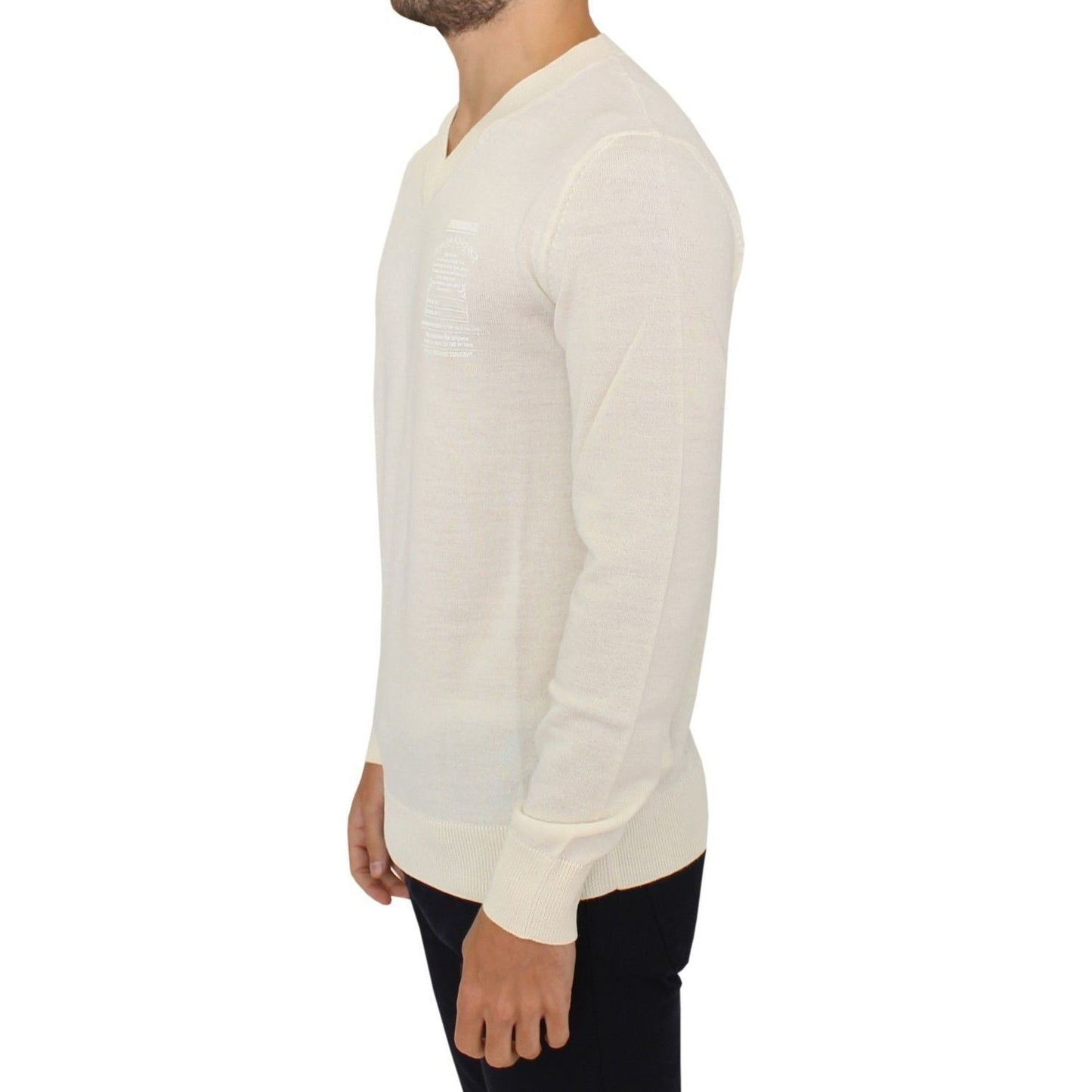Ermanno Scervino Off-White V-Neck Wool Blend Pullover off-white-wool-blend-v-neck-pullover-sweater 37823-off-white-wool-blend-v-neck-pullover-sweater-1.jpg