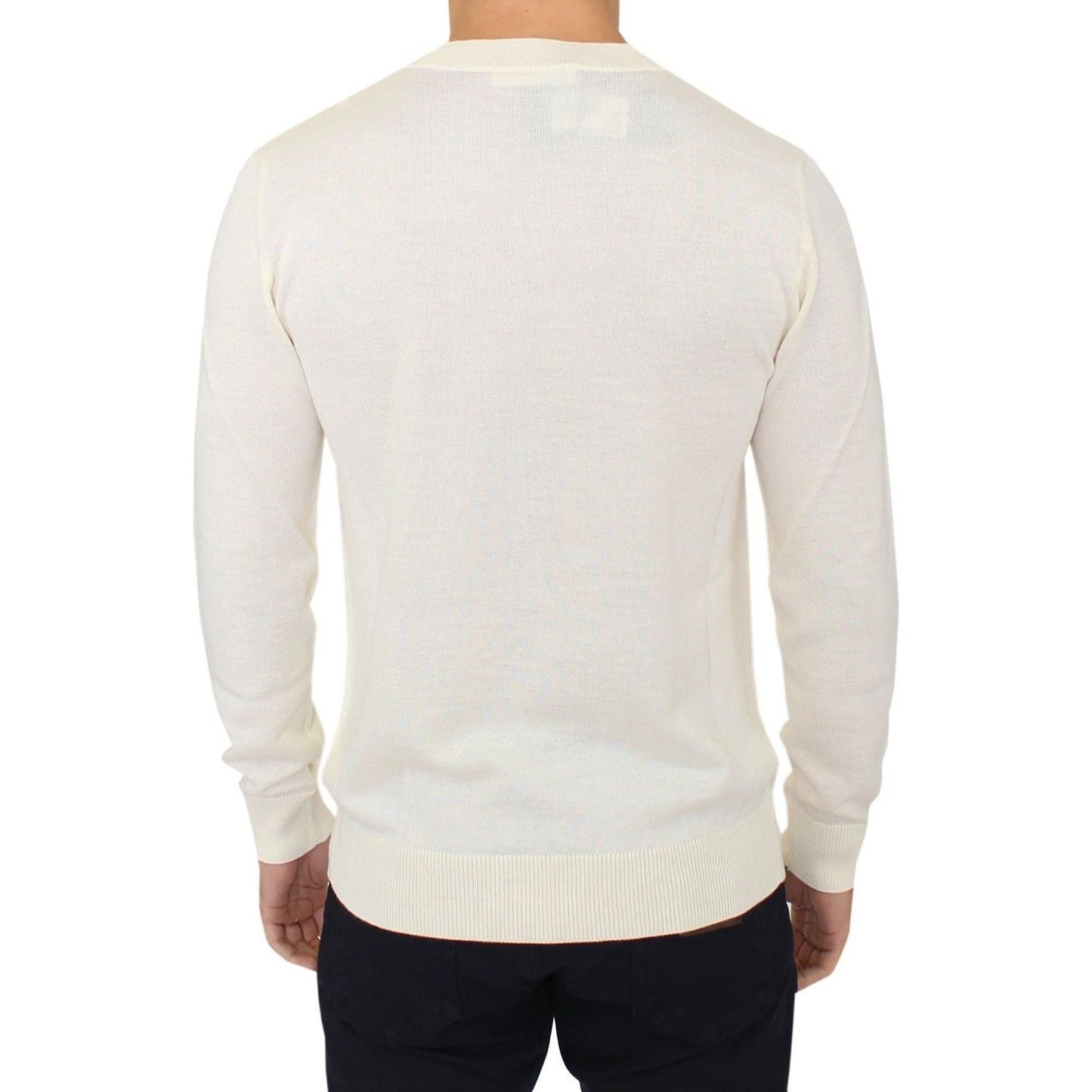 Ermanno Scervino Off-White V-Neck Wool Blend Pullover off-white-wool-blend-v-neck-pullover-sweater 37823-off-white-wool-blend-v-neck-pullover-sweater-3.jpg
