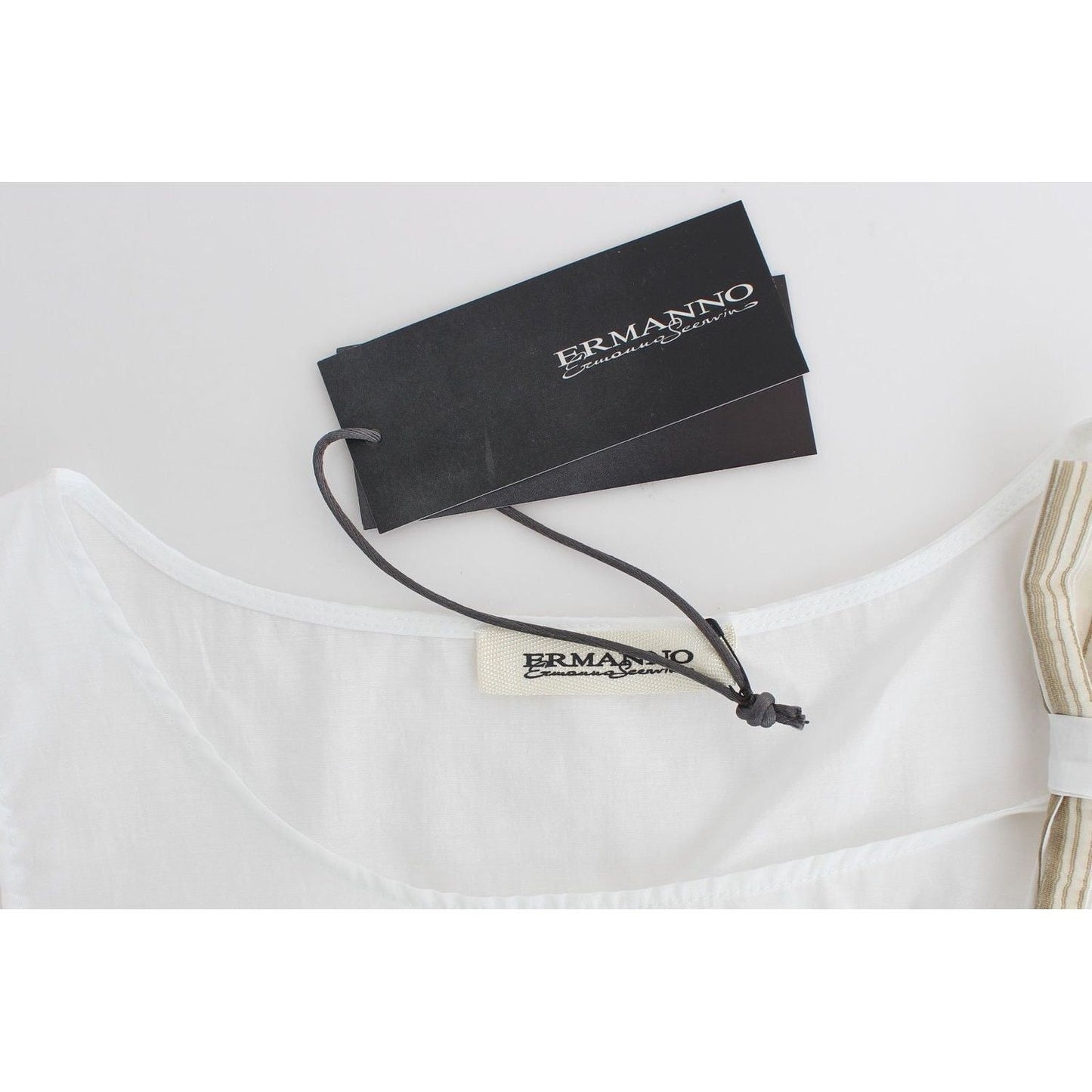 Ermanno ScervinoElegant White Bow-Detailed Sleeveless TopMcRichard Designer Brands£129.00