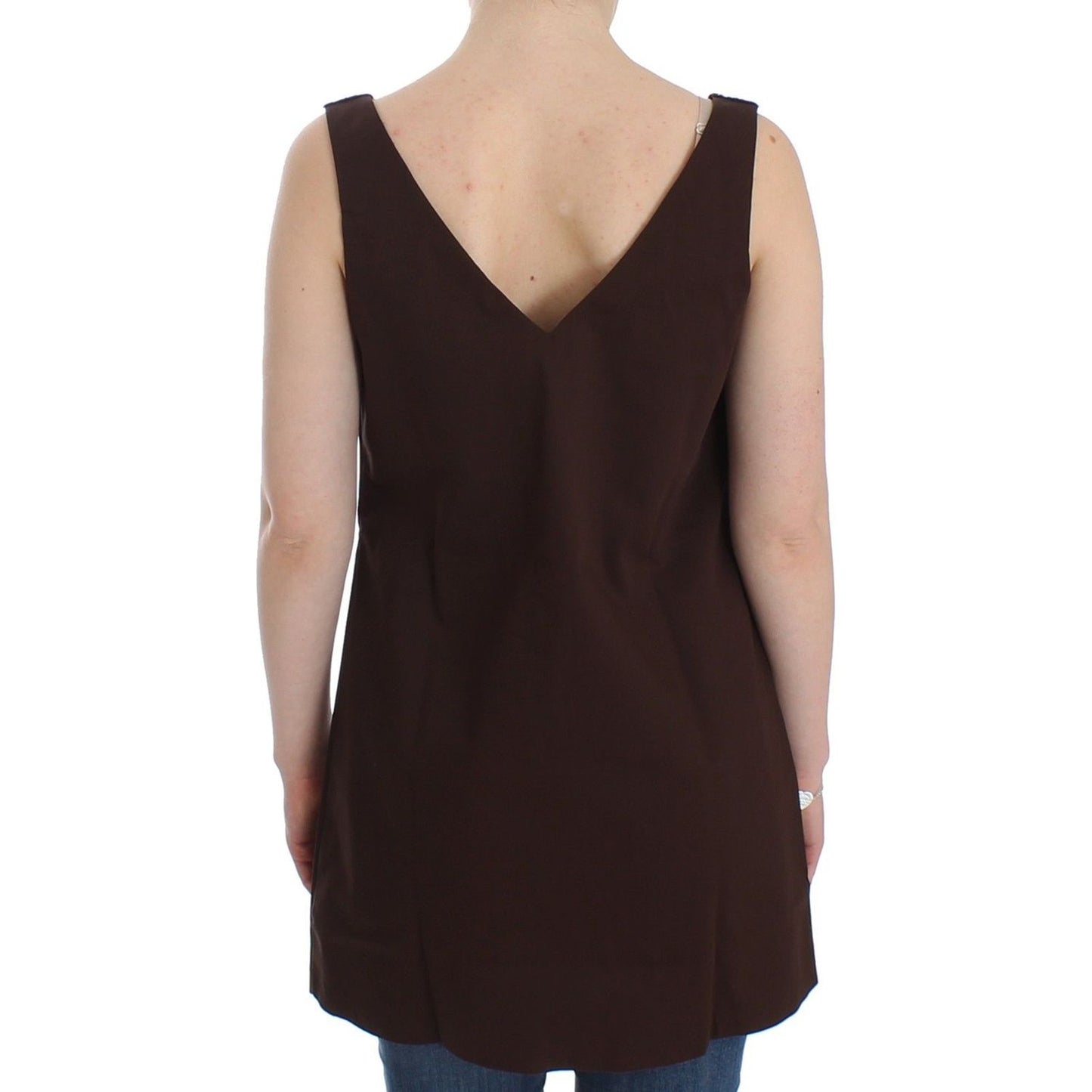 Ermanno Scervino Chic Brown Tunic Cotton Dress Top Dresses beachwear-brown-cotton-stretch-tunic-dress