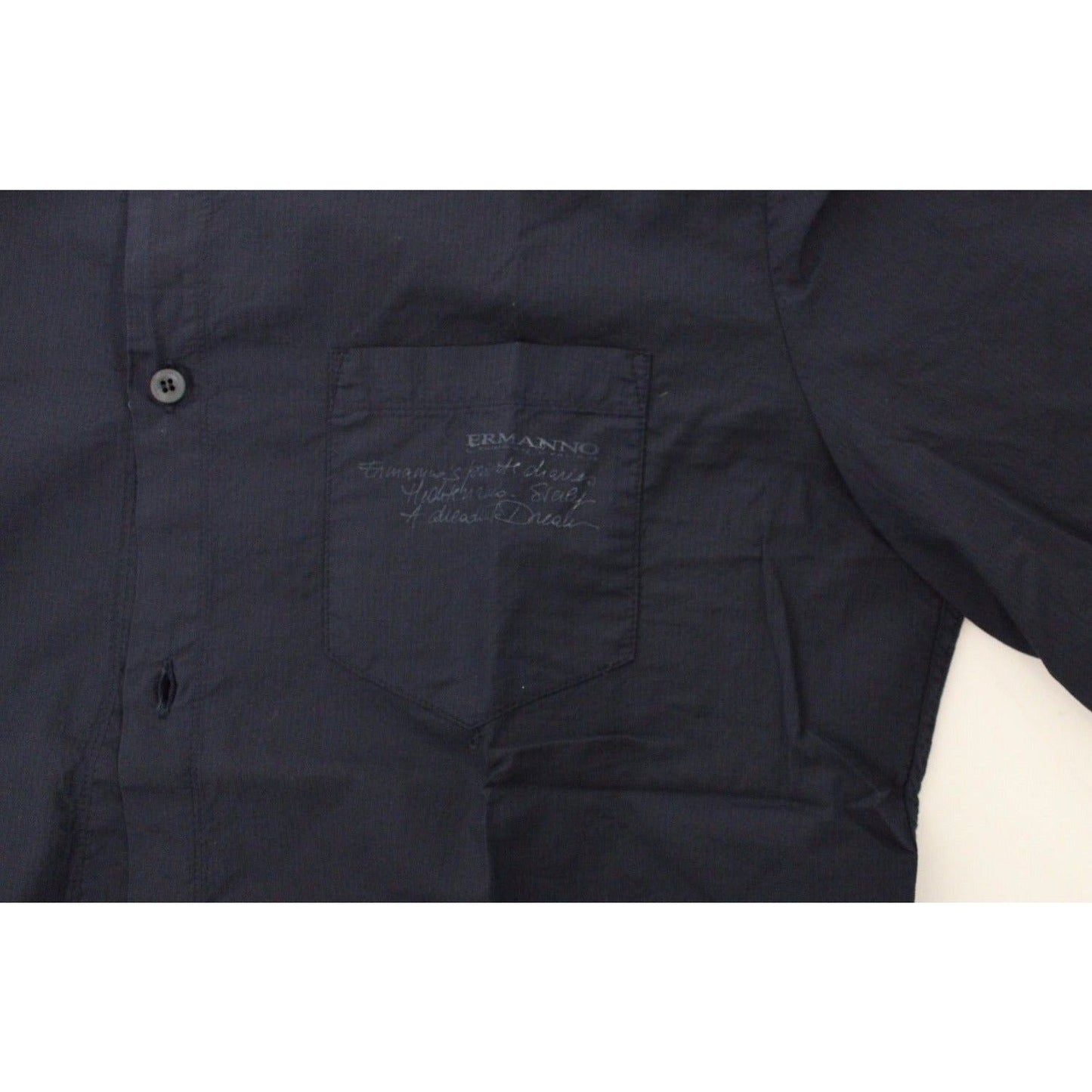 Ermanno Scervino Stunning Blue Cotton Casual Shirt MAN SHIRTS blue-cotton-casual-long-sleeve-shirt-top