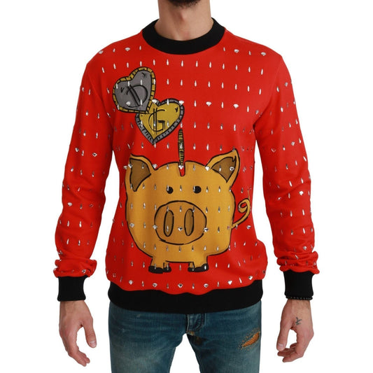 Dolce & Gabbana Elegant Red Crystal-Embellished Pullover Sweater red-crystal-pig-of-the-year-sweater 39-scaled-f9ffddc7-20b.jpg