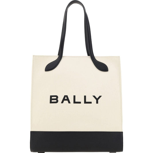 Bally Chic Monochrome Leather Tote Bag white-and-black-leather-tote-shoulder-bag-1