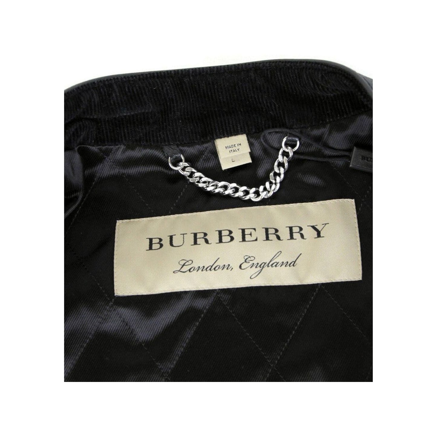 Burberry Burberry Men's Black Leather Diamond Quilted Biker Jacket burberry-mens-black-leather-diamond-quilted-biker-jacket