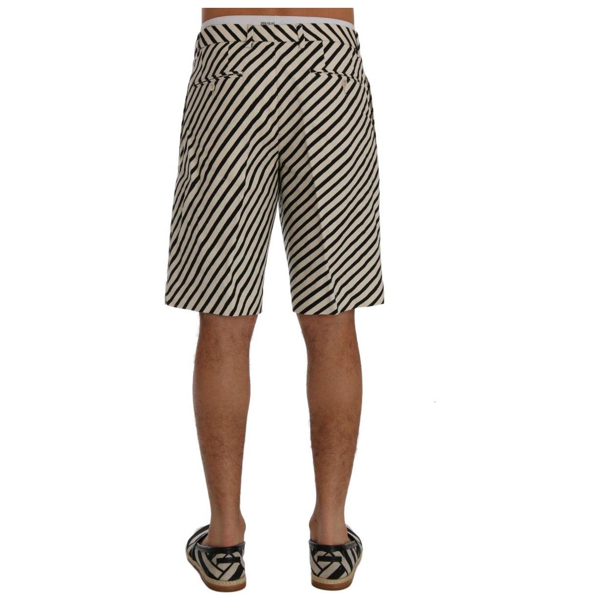 Dolce & Gabbana Striped Hemp Casual Shorts white-black-striped-hemp-casual-shorts 443695-white-black-striped-hemp-casual-shorts-2.jpg