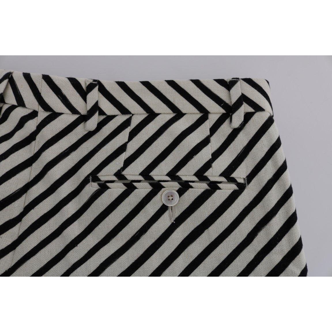 Dolce & Gabbana Striped Hemp Casual Shorts white-black-striped-hemp-casual-shorts 443695-white-black-striped-hemp-casual-shorts-4.jpg