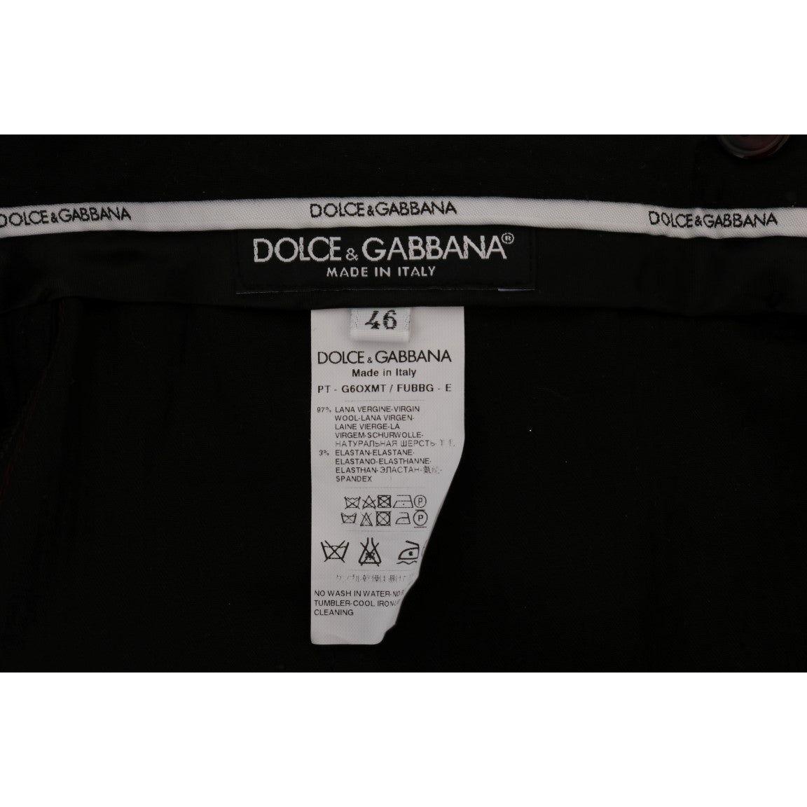 Dolce & Gabbana Elegant Slim Fit Formal Trousers in Purple purple-wool-stretch-formal-pants