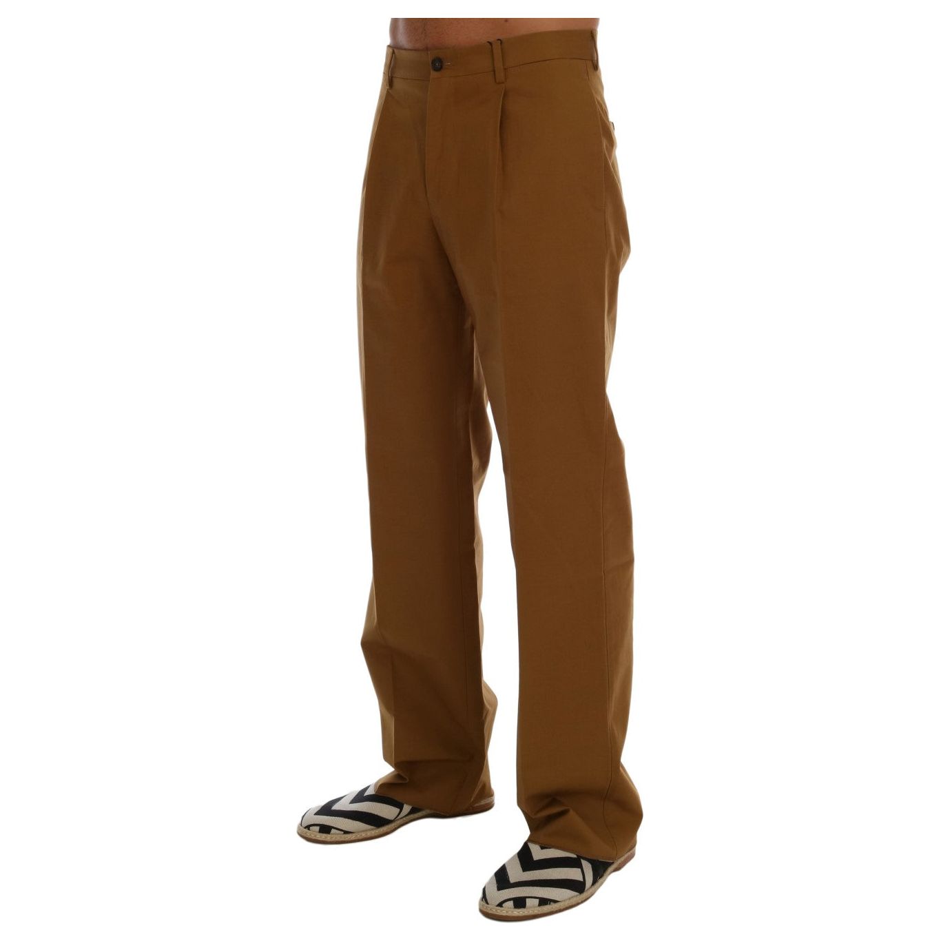 Dolce & Gabbana Elegant Brown Formal Trousers for Men brown-stretch-cotton-pants 448161-brown-stretch-cotton-pants-1.jpg