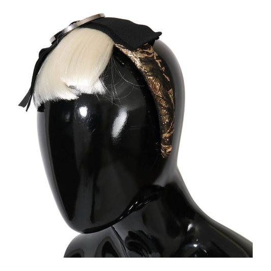 Dolce & Gabbana Elegant Crystal Diadem Headband Tiara black-crystal-white-diadem-headband