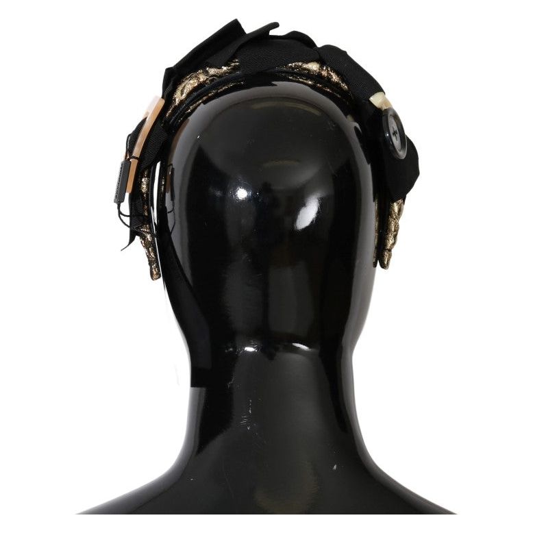 Dolce & Gabbana Crystal-Embellished Gold Brown Diadem Headband clear-crystal-brown-hair-headband Tiara 448891-clear-crystal-brown-hair-headband-2.jpg
