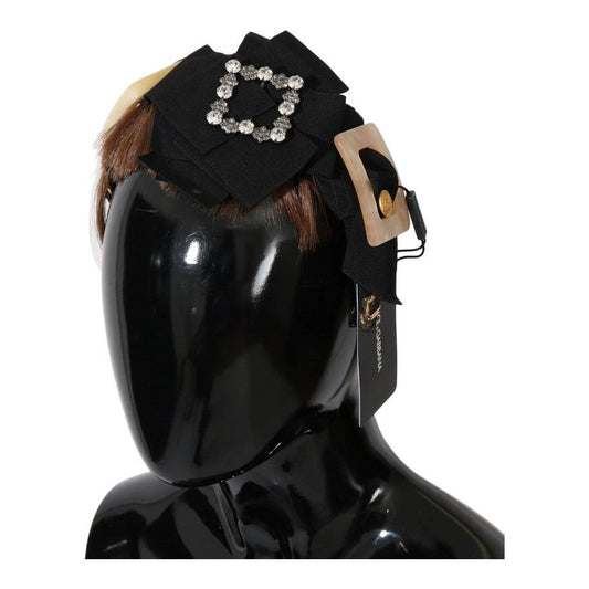 Dolce & Gabbana Crystal-Embellished Gold Brown Diadem Headband Tiara clear-crystal-brown-hair-headband