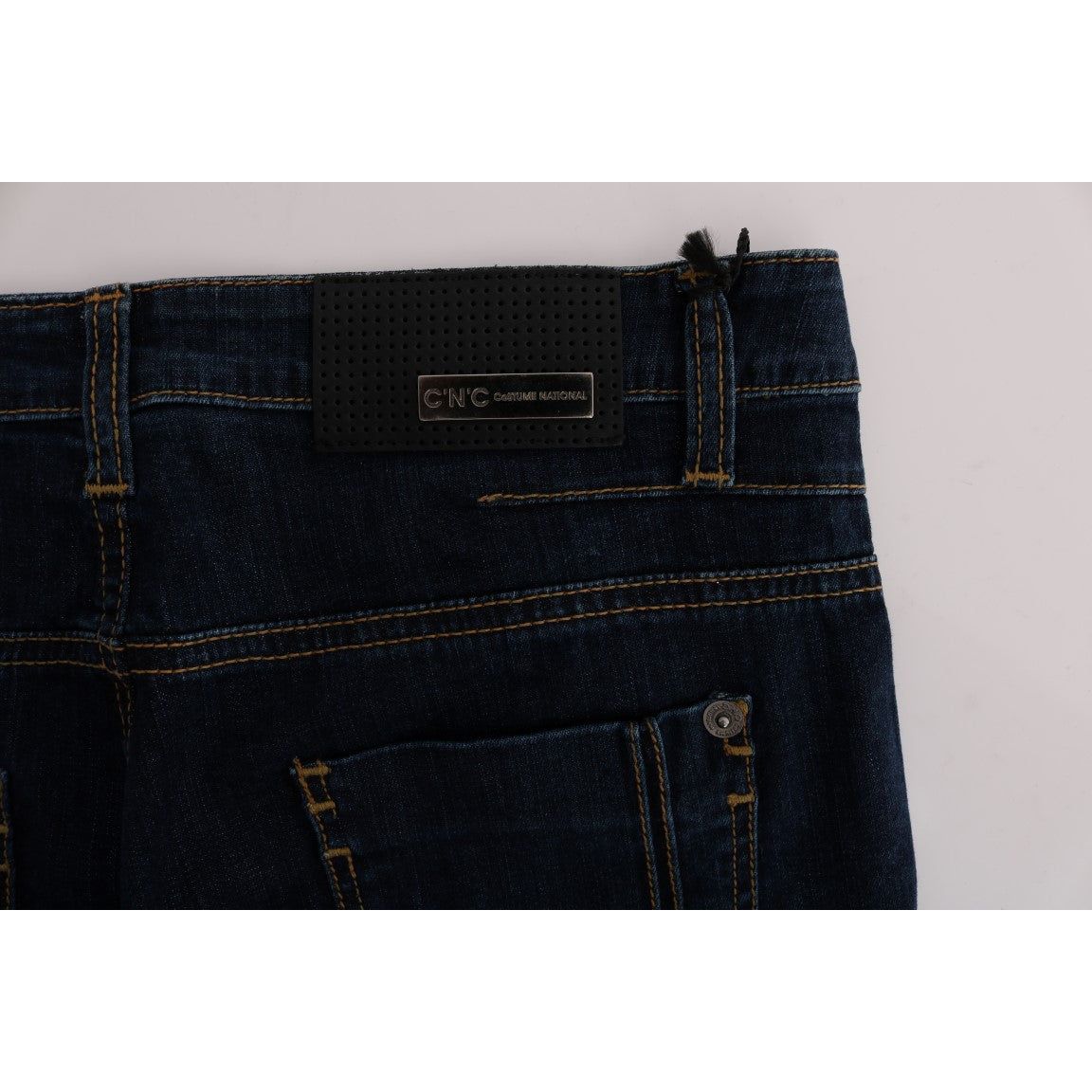 Costume National | Blue Cotton Bootcut Flared Jeans | McRichard Designer Brands