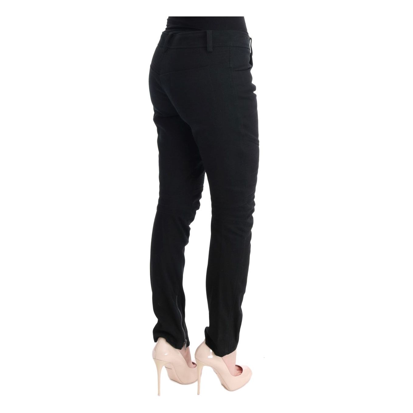 Ermanno Scervino Chic Black Slim Fit Trousers black-cotton-slim-fit-casual-pants Jeans & Pants 449168-black-cotton-slim-fit-casual-pants-3.jpg