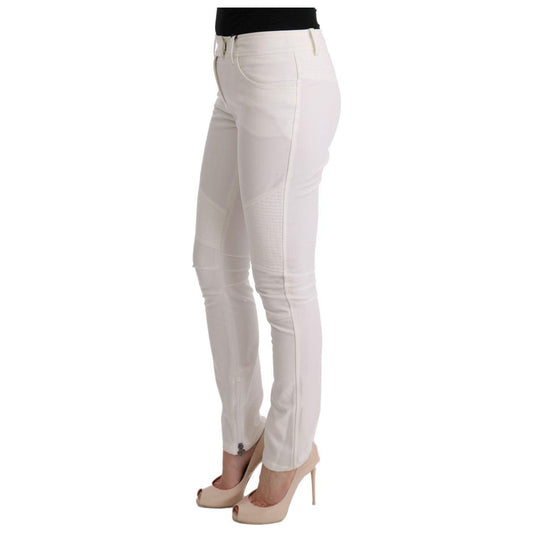 Ermanno Scervino Chic White Slim Fit Cotton Pants white-cotton-slim-fit-casual-pants
