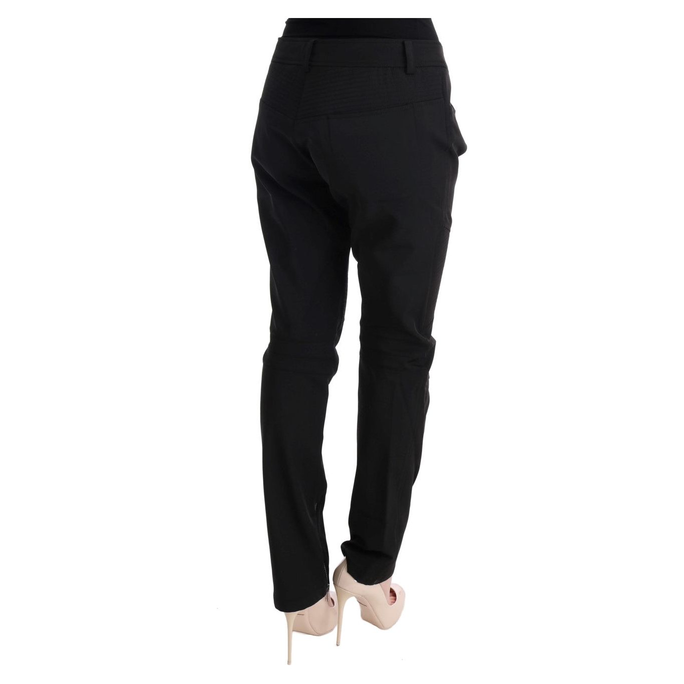 Ermanno Scervino Sleek Black Cotton Slim Fit Pants Jeans & Pants black-cotton-slim-fit-casual-pants-1