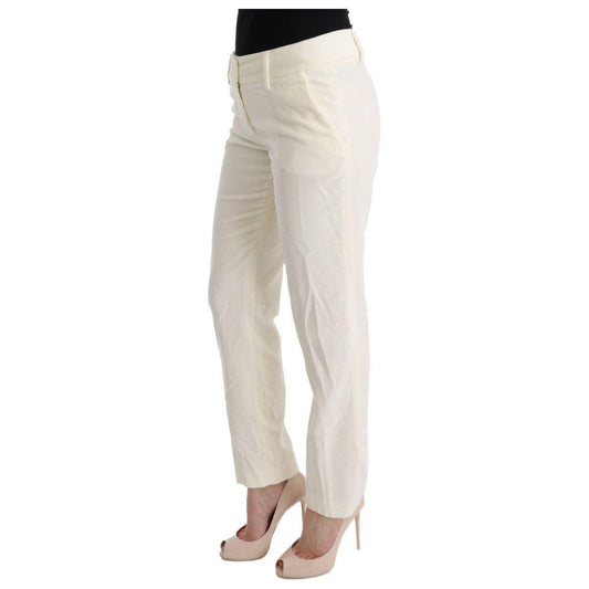 Ermanno Scervino Chic White Regular Fit Pants white-cotton-regular-fit-casual-pants 449268-white-cotton-regular-fit-casual-pants-1.jpg
