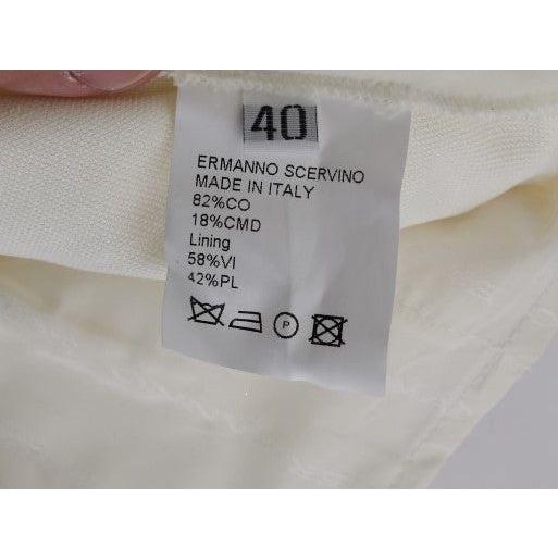Ermanno Scervino Chic White Regular Fit Pants white-cotton-regular-fit-casual-pants