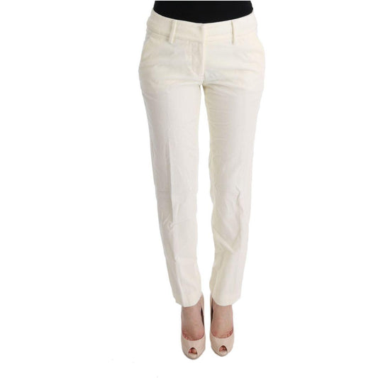 Ermanno Scervino Chic White Regular Fit Pants white-cotton-regular-fit-casual-pants 449268-white-cotton-regular-fit-casual-pants.jpg