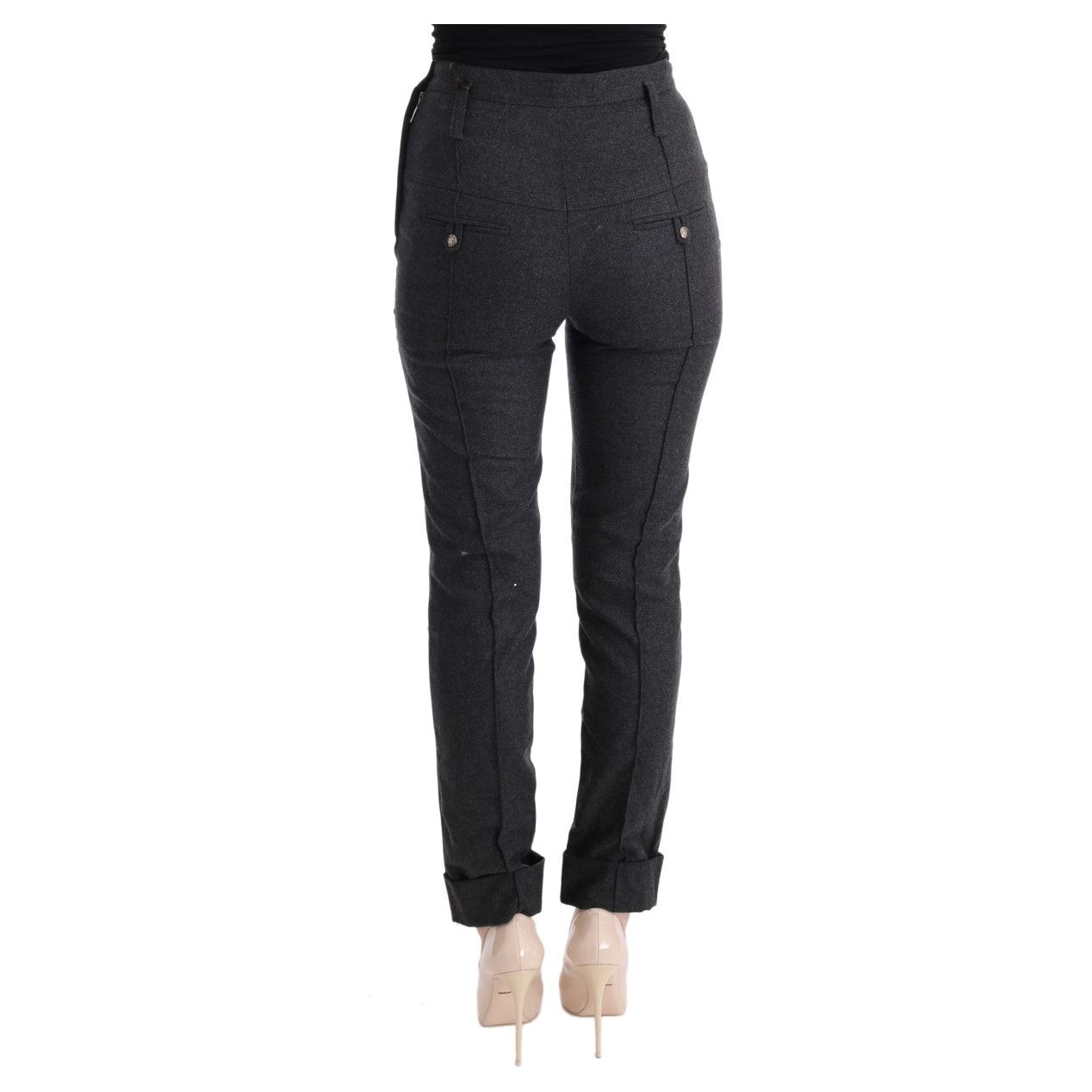 Ermanno Scervino Chic Gray Casual Skinny Pants gray-virgin-wool-skinny-casual-pants