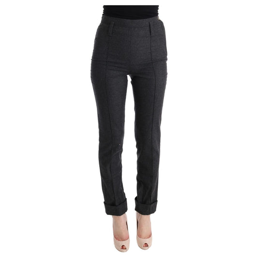 Ermanno Scervino Chic Gray Casual Skinny Pants gray-virgin-wool-skinny-casual-pants