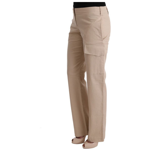 Ermanno ScervinoChic Beige Cropped Pants - Regular Fit EleganceMcRichard Designer Brands£179.00