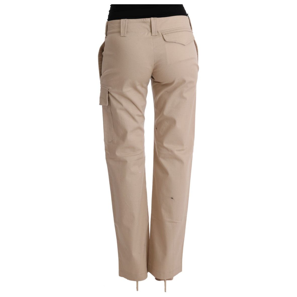 Ermanno Scervino Chic Beige Cropped Pants - Regular Fit Elegance beige-cotton-wool-regular-fit-pants Jeans & Pants 449402-beige-cotton-wool-regular-fit-pants-2.jpg