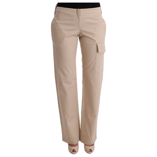 Ermanno Scervino Chic Beige Cropped Pants - Regular Fit Elegance Jeans & Pants beige-cotton-wool-regular-fit-pants