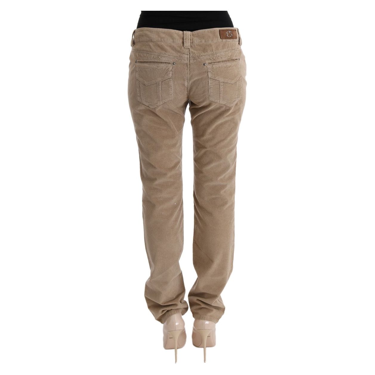 Ermanno Scervino Beige Regular Fit Luxe Trousers Jeans & Pants beige-cotton-velvet-regular-fit-pants
