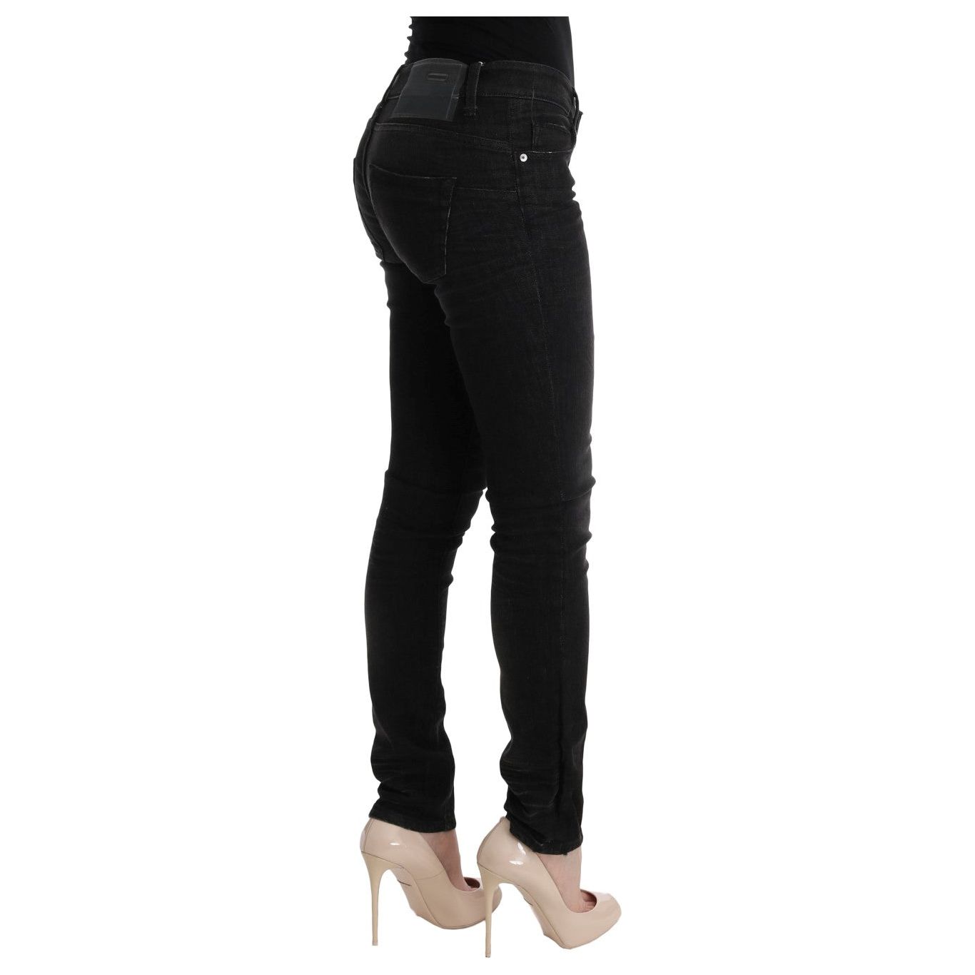Acht Chic Slim Fit Black Cotton Jeans Jeans & Pants black-denim-cotton-bottoms-slim-fit-jeans