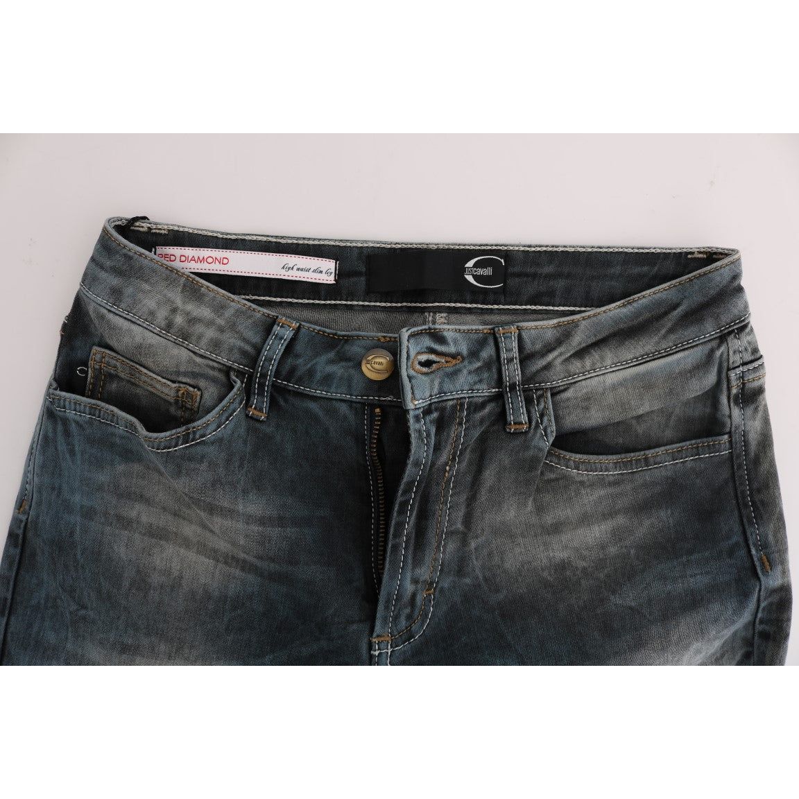 Cavalli Chic Blue Wash Slim Fit Jeans blue-wash-cotton-blend-slim-fit-jeans-4 449597-blue-wash-cotton-blend-slim-fit-jeans-10-4.jpg