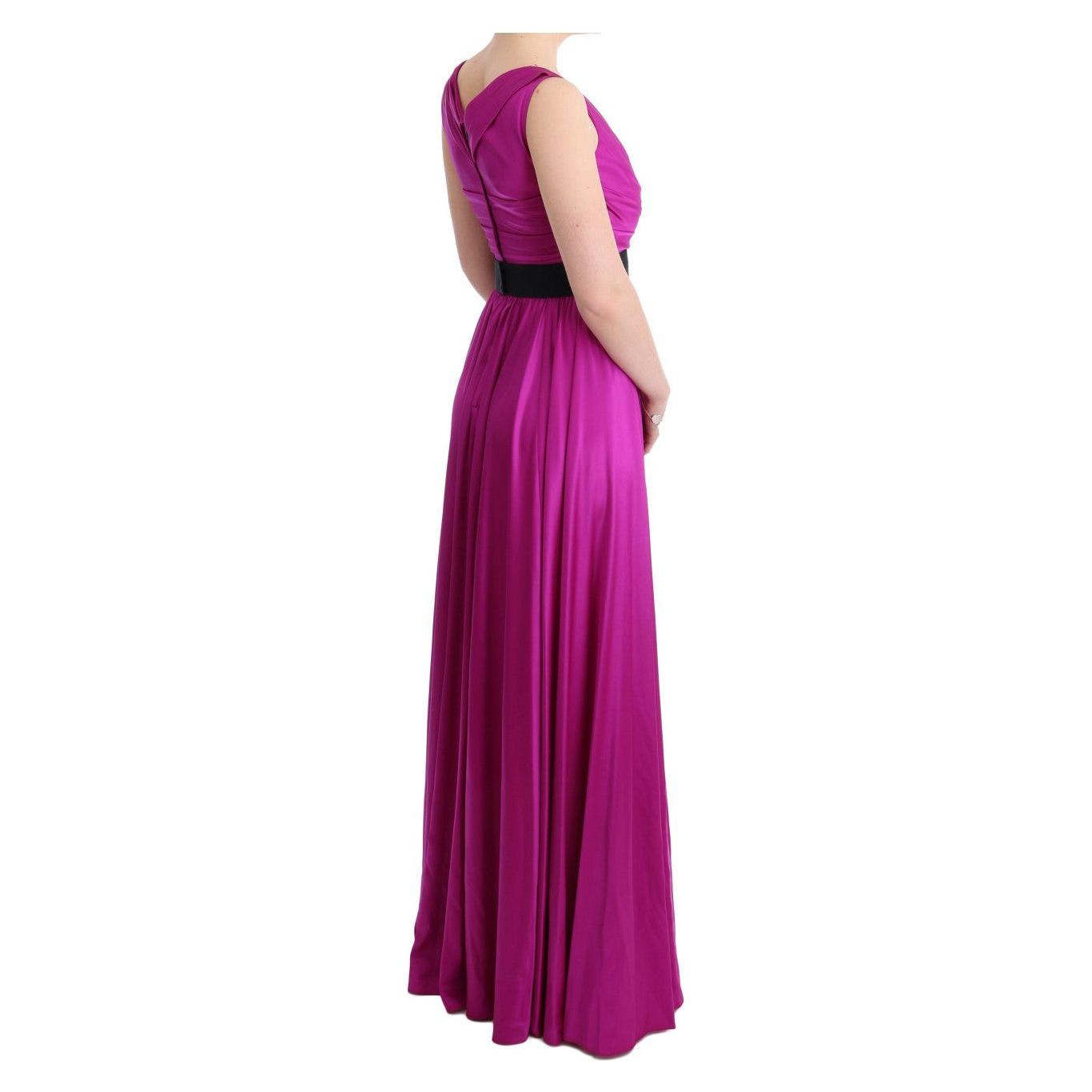 Dolce & Gabbana Elegant Pink Silk Gown Dress pink-silk-stretch-shift-long-dress 450535-pink-silk-stretch-shift-long-dress-3.jpg