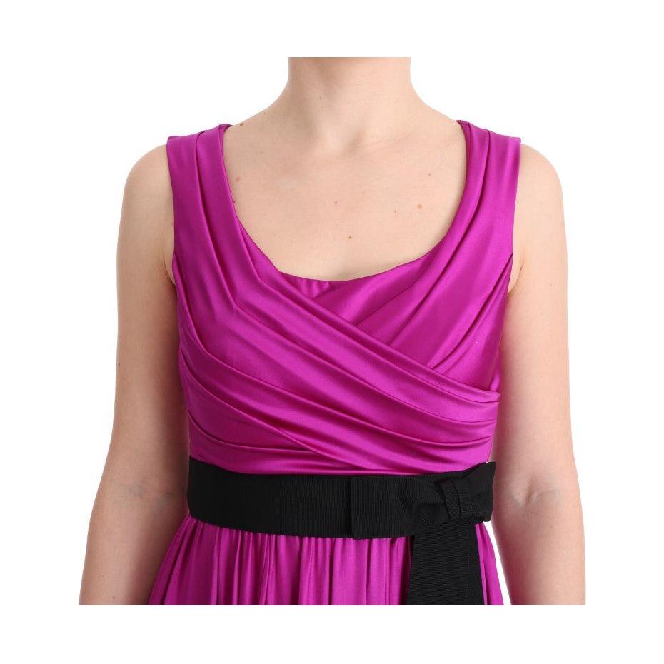 Dolce & Gabbana Elegant Pink Silk Gown Dress pink-silk-stretch-shift-long-dress 450535-pink-silk-stretch-shift-long-dress-4.jpg