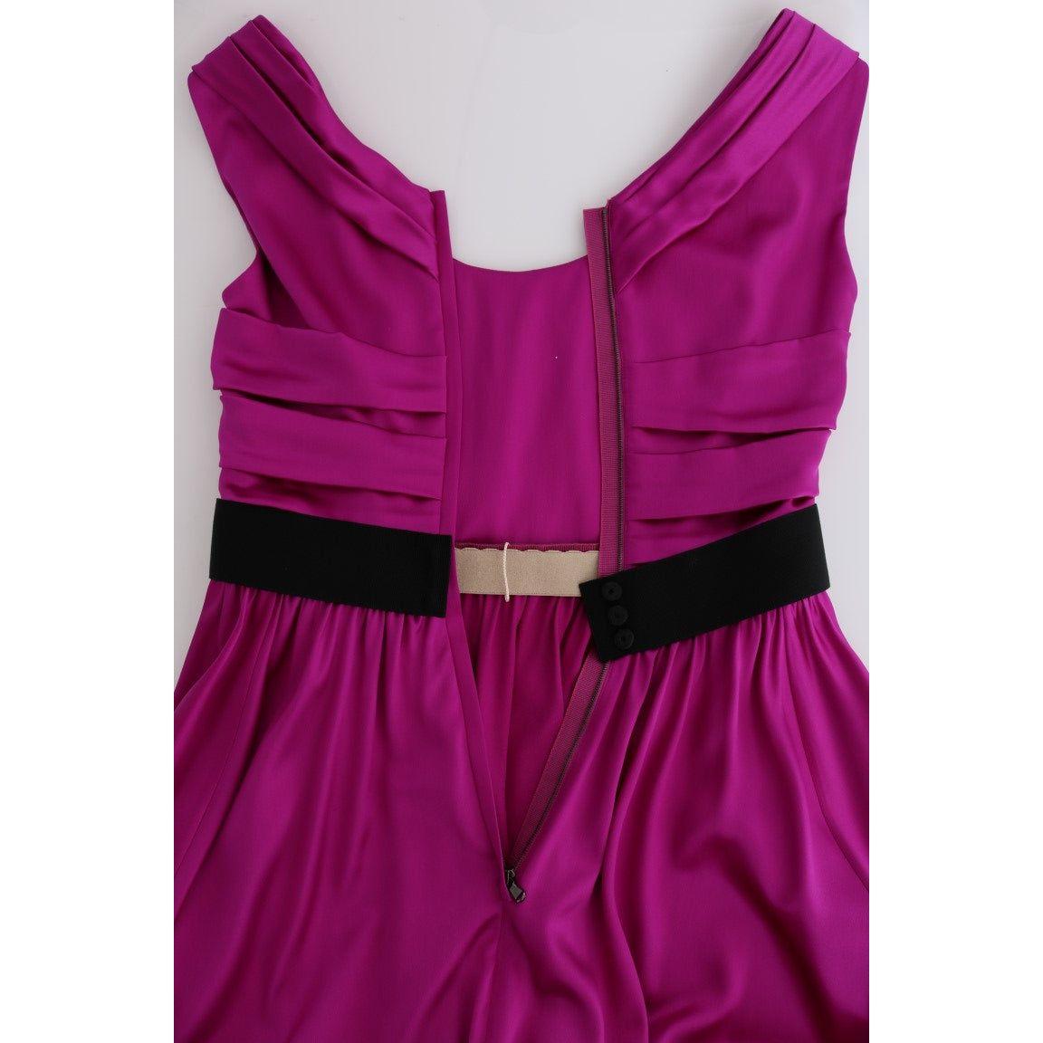 Dolce & Gabbana Elegant Pink Silk Gown Dress pink-silk-stretch-shift-long-dress 450535-pink-silk-stretch-shift-long-dress-6.jpg