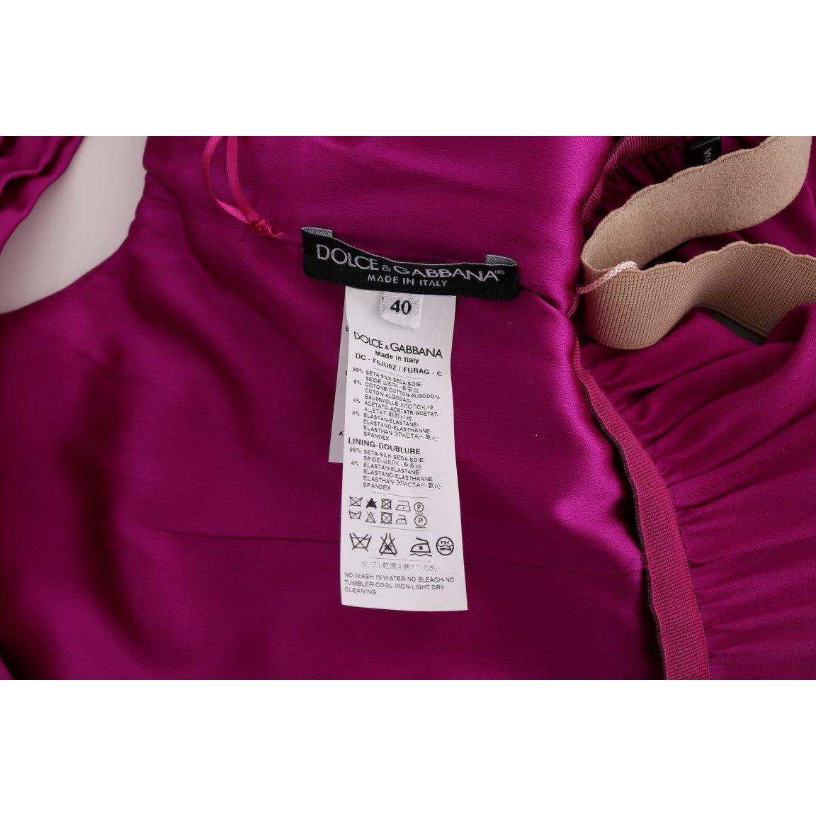 Dolce & Gabbana Elegant Pink Silk Gown Dress pink-silk-stretch-shift-long-dress 450535-pink-silk-stretch-shift-long-dress-7.jpg