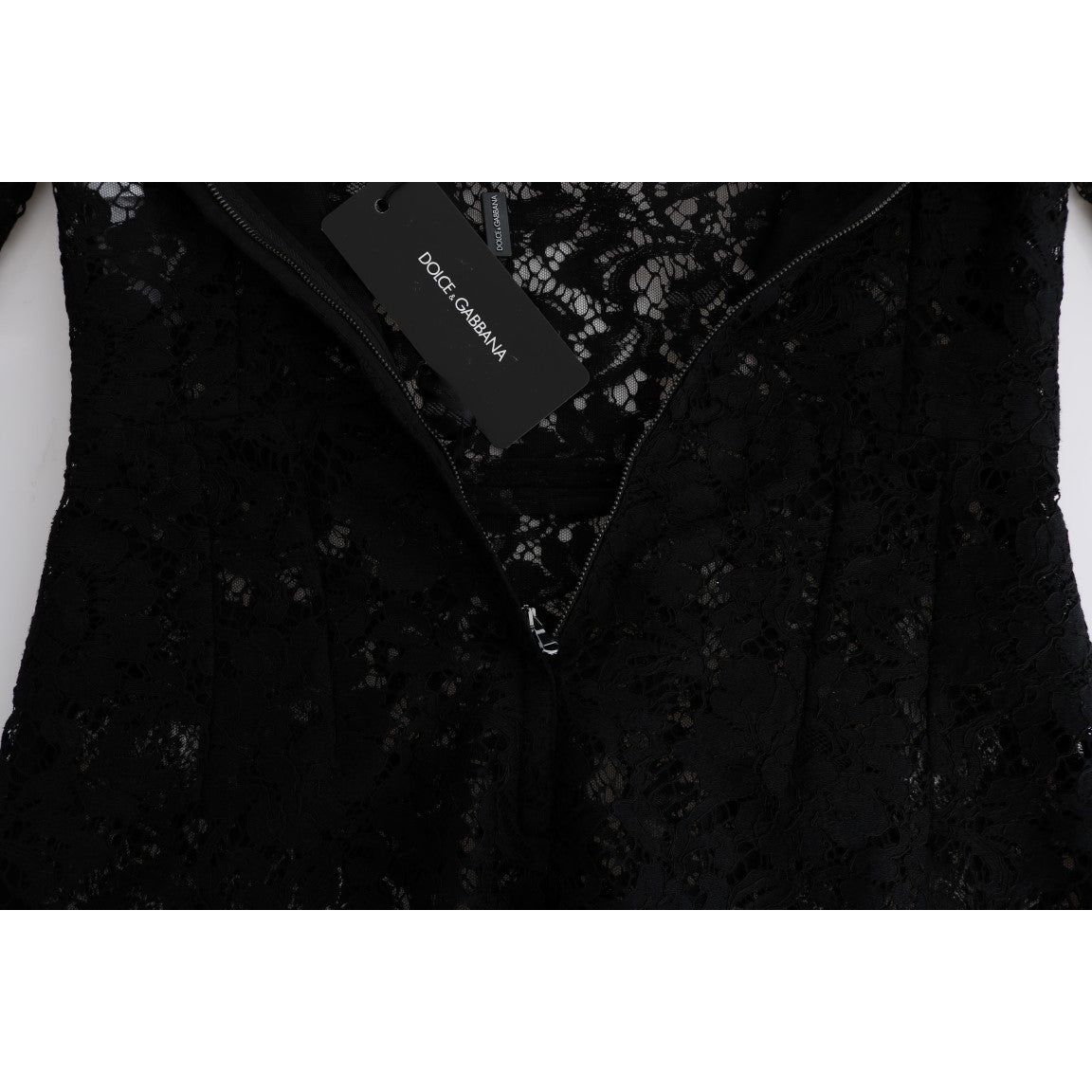 Dolce & Gabbana Black Floral Lace Chamomile Embroidered Dress black-floral-lace-chamomile-sicily-dress 450625-black-floral-lace-chamomile-sicily-dress-3.jpg