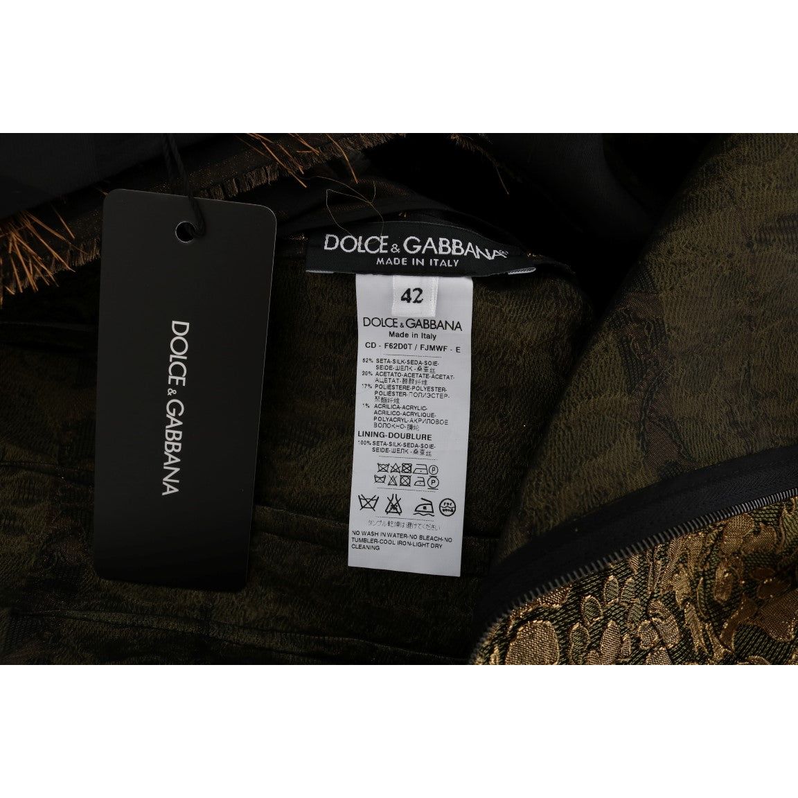 Dolce & Gabbana Elegant A-Line Full Length Sleeveless Dress black-silk-brown-fringes-a-line-dress 450867-black-silk-brown-fringes-a-line-dress-7.jpg