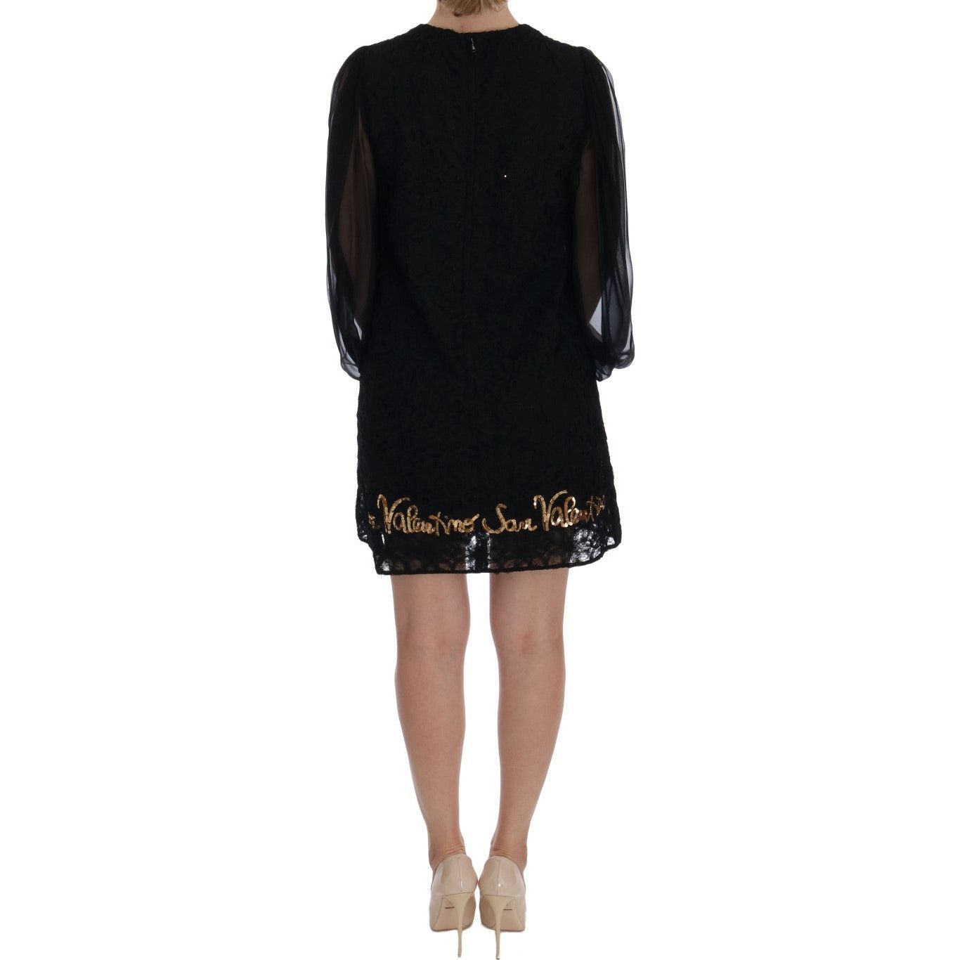 Dolce & Gabbana Black Lace Sequined Shift Dress black-san-valentino-sequined-shift-dress 450883-black-san-valentino-sequined-shift-dress-3_2fc85921-7882-46e0-9a3d-19f9f178df2a.jpg