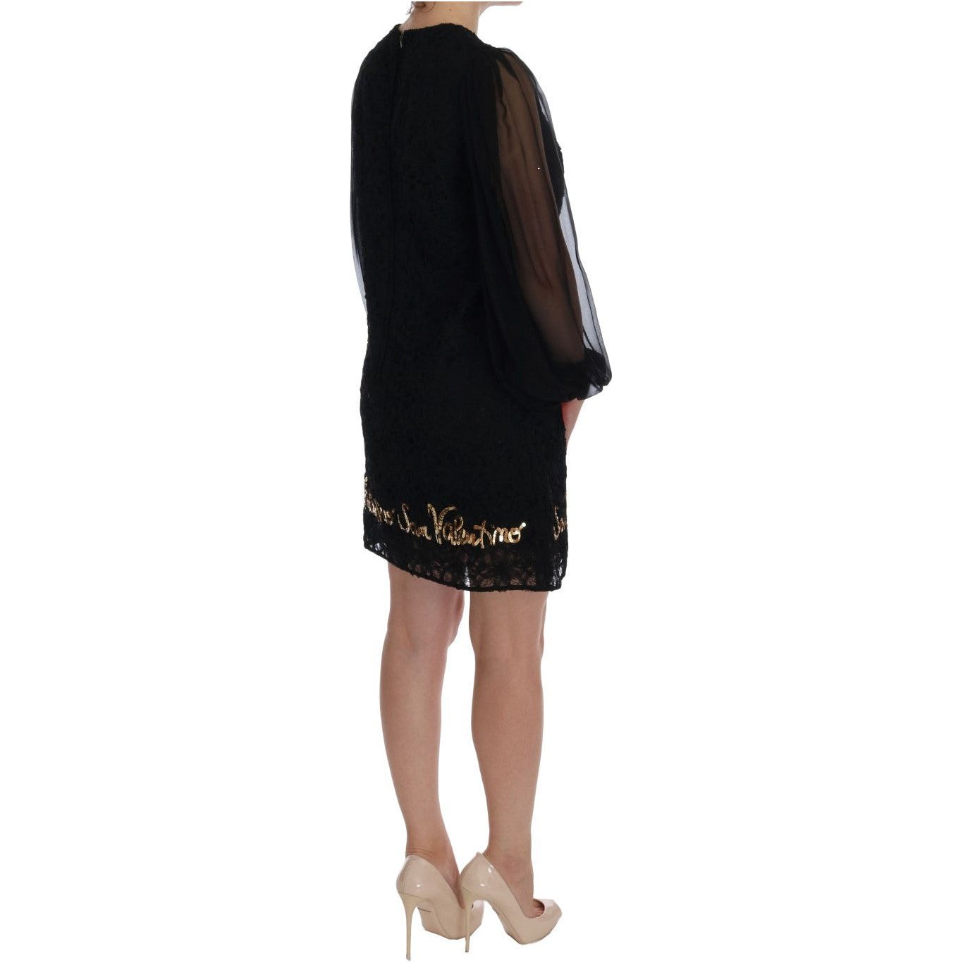 Dolce & Gabbana Black Lace Sequined Shift Dress black-san-valentino-sequined-shift-dress 450883-black-san-valentino-sequined-shift-dress-4_84a03e4b-8845-485a-8ecd-bdef05a64d66.jpg