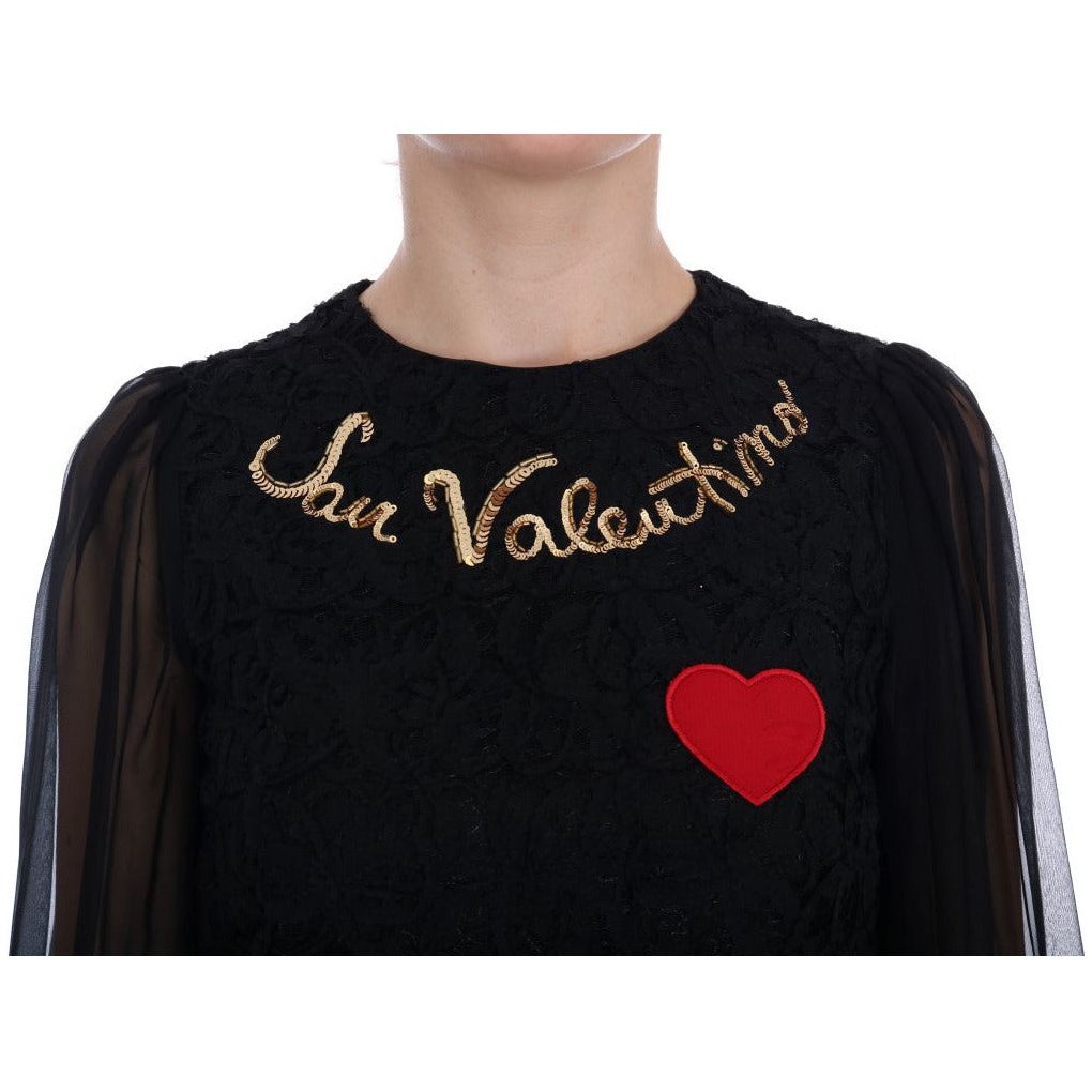 Dolce & Gabbana Black Lace Sequined Shift Dress black-san-valentino-sequined-shift-dress 450883-black-san-valentino-sequined-shift-dress-5_f5f214e6-8ed2-4b39-af52-e935d02a5bb2.jpg