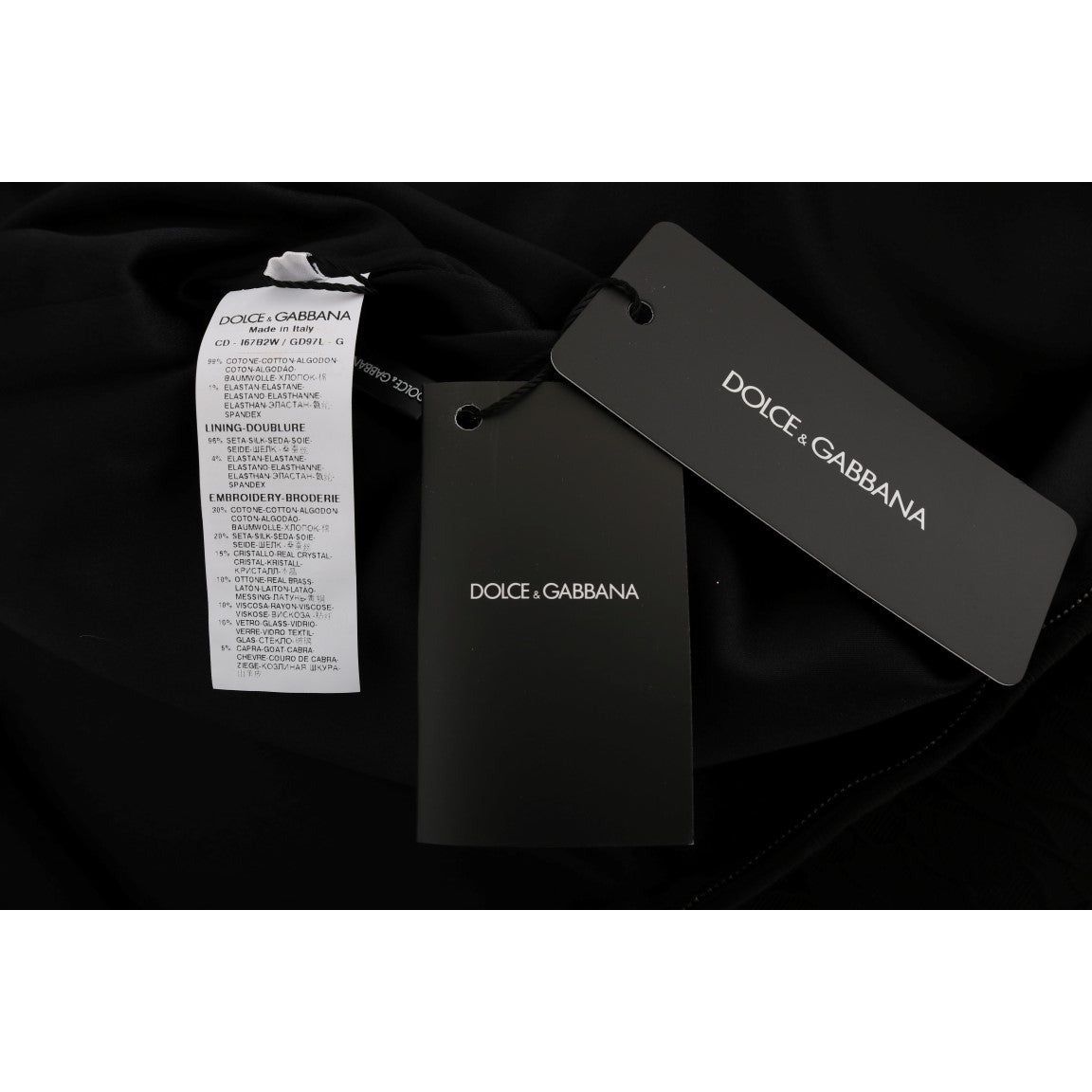 Dolce & Gabbana Black Crystal-Embellished Stretch Mini Dress black-san-valentino-crystal-shift-dress