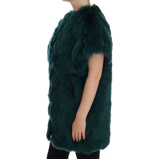 Dolce & Gabbana Exquisite Green Alpaca Fur Long Vest Coats & Jackets green-alpaca-fur-vest-sleeveless-jacket 452002-green-alpaca-fur-vest-sleeveless-jacket-1.jpg