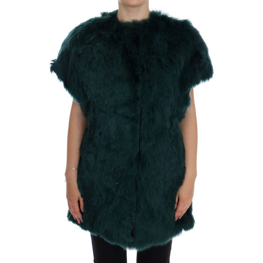 Dolce & Gabbana Exquisite Green Alpaca Fur Long Vest Coats & Jackets green-alpaca-fur-vest-sleeveless-jacket 452002-green-alpaca-fur-vest-sleeveless-jacket.jpg