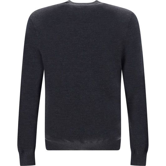 Fendi Chic Grey Wool Iconic Logo Sweater grey-wool-logo-details-sweater