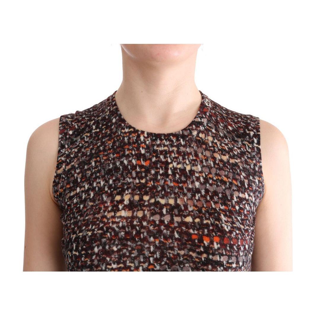 Dolce & Gabbana Sleeveless Multicolor Knit Wool Top multicolor-print-knit-top-wool-t-shirt