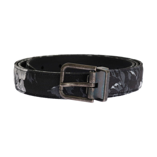 Dolce & Gabbana Elegant Floral Patterned Men's Luxury Belt Belt black-cayman-linen-leather-belt 456472-black-cayman-linen-leather-belt.jpg